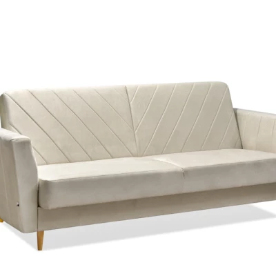 Sofa mit Stauraum ZUHURA - Creme/Buche