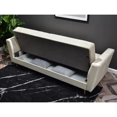 Sofa mit Stauraum ZUHURA - Creme/Buche