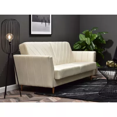 Sofa mit Stauraum ZUHURA - Creme/Buche