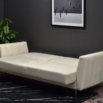 Sofa mit Stauraum ZUHURA - Creme/Buche