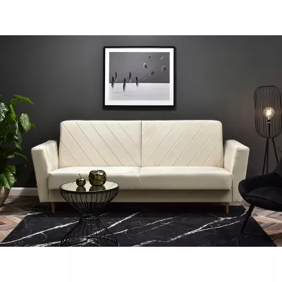 Sofa mit Stauraum ZUHURA - Creme/Buche
