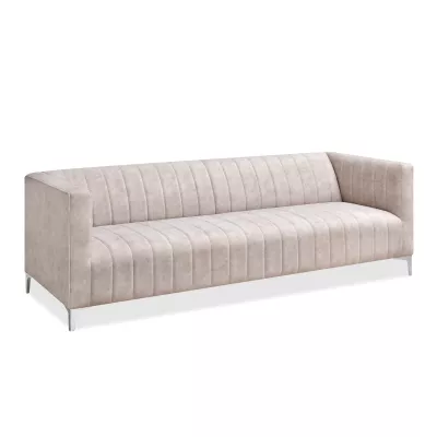 Dreisitzer-Sofa ALANZO – Sand/Chrom