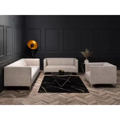 Dreisitzer-Sofa ALANZO – Sand/Chrom