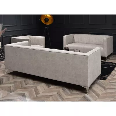 Dreisitzer-Sofa ALANZO – Sand/Chrom