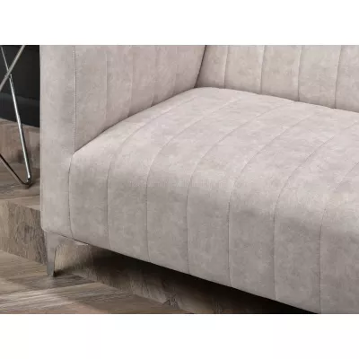 Dreisitzer-Sofa ALANZO – Sand/Chrom