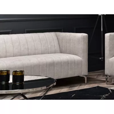 Dreisitzer-Sofa ALANZO – Sand/Chrom