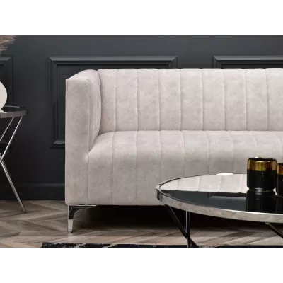 Dreisitzer-Sofa ALANZO – Sand/Chrom
