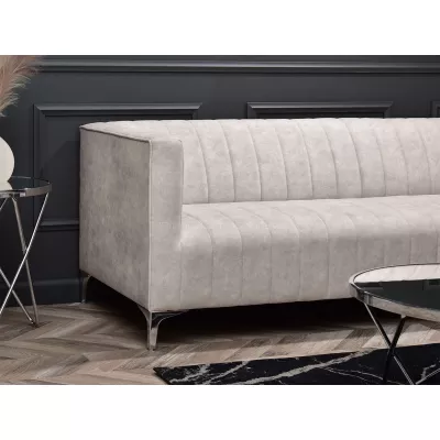 Dreisitzer-Sofa ALANZO – Sand/Chrom