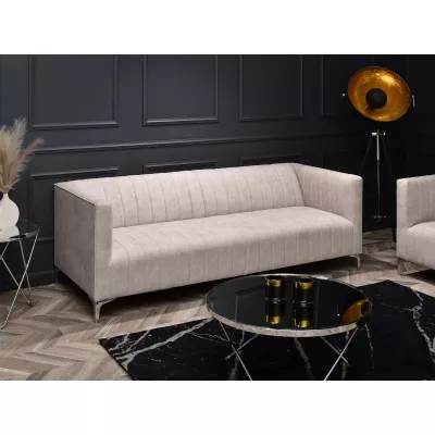 Dreisitzer-Sofa ALANZO – Sand/Chrom