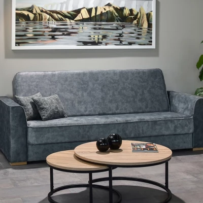 Schlafsofa EMILIANA – Stahl / Buche