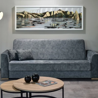 Schlafsofa EMILIANA – Stahl / Buche
