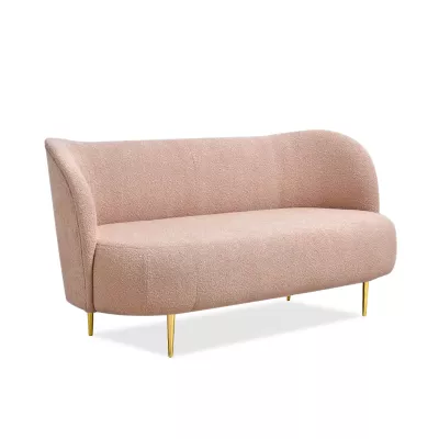 Dreisitzer-Sofa TOLA – Puderrosa/Gold