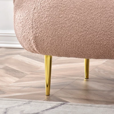 Dreisitzer-Sofa TOLA – Puderrosa/Gold