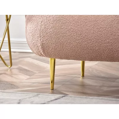 Dreisitzer-Sofa TOLA – Puderrosa/Gold