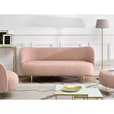 Dreisitzer-Sofa TOLA – Puderrosa/Gold
