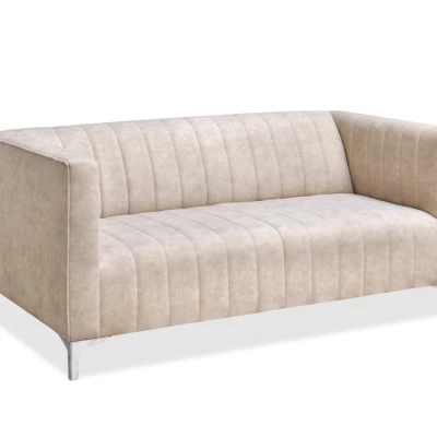 Zweisitzer-Sofa ALANZO – Sand/Chrom