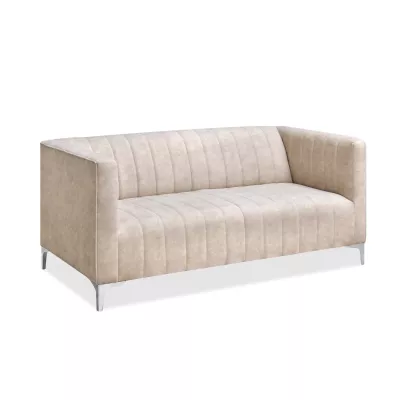 Zweisitzer-Sofa ALANZO – Sand/Chrom
