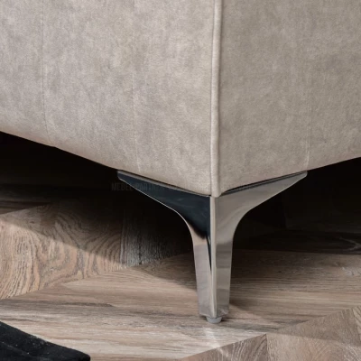 Zweisitzer-Sofa ALANZO – Sand/Chrom