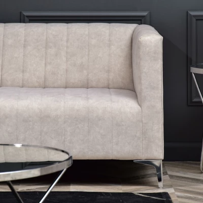 Zweisitzer-Sofa ALANZO – Sand/Chrom