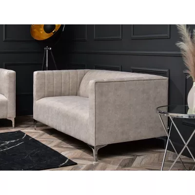 Zweisitzer-Sofa ALANZO – Sand/Chrom
