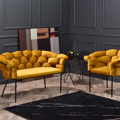 Designer-Sessel BARTOL – Honig/Schwarz