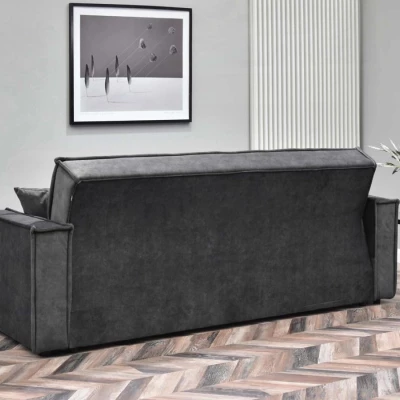 Dreisitzer-Sofa IRCHAD – Graphit/Chrom