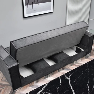 Dreisitzer-Sofa IRCHAD – Graphit/Chrom