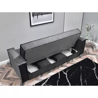 Dreisitzer-Sofa IRCHAD – Graphit/Chrom