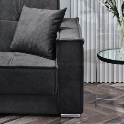 Dreisitzer-Sofa IRCHAD – Graphit/Chrom