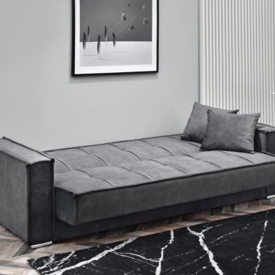 Dreisitzer-Sofa IRCHAD – Graphit/Chrom
