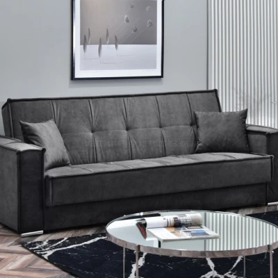 Dreisitzer-Sofa IRCHAD – Graphit/Chrom