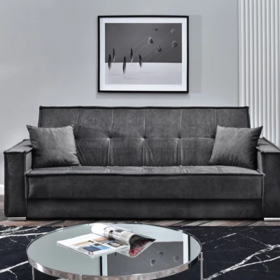 Dreisitzer-Sofa IRCHAD – Graphit/Chrom