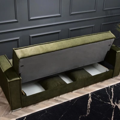 Dreisitzer-Sofa IRCHAD – Moos/Chrom