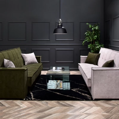 Dreisitzer-Sofa IRCHAD – Moos/Chrom
