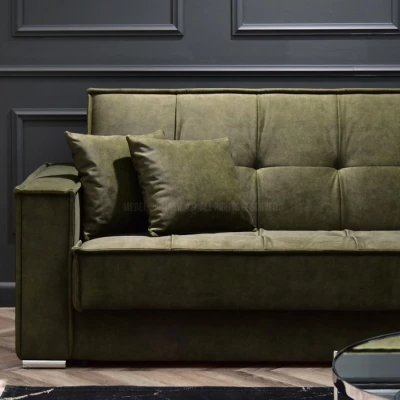 Dreisitzer-Sofa IRCHAD – Moos/Chrom