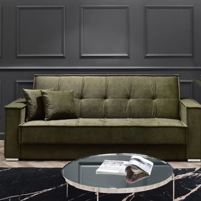 Dreisitzer-Sofa IRCHAD – Moos/Chrom