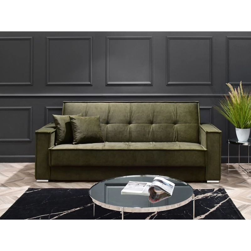 Dreisitzer-Sofa IRCHAD – Moos/Chrom