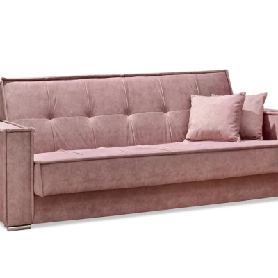 Dreisitzer-Sofa IRCHAD – Puderrosa/Chrom