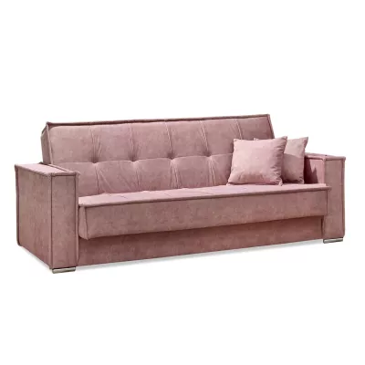 Dreisitzer-Sofa IRCHAD – Puderrosa/Chrom