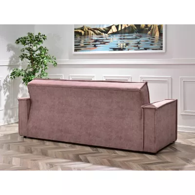 Dreisitzer-Sofa IRCHAD – Puderrosa/Chrom