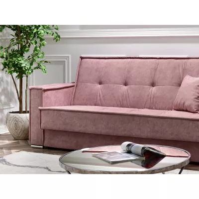 Dreisitzer-Sofa IRCHAD – Puderrosa/Chrom