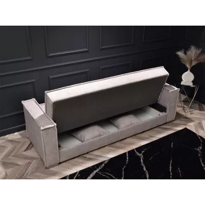 Dreisitzer-Sofa IRCHAD – grau-beige / chrom