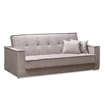 Dreisitzer-Sofa IRCHAD – grau-beige / chrom