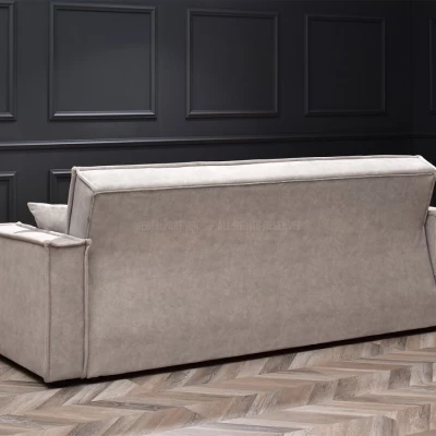 Dreisitzer-Sofa IRCHAD – grau-beige / chrom