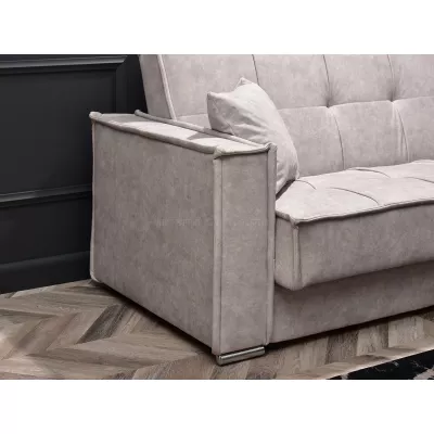 Dreisitzer-Sofa IRCHAD – grau-beige / chrom