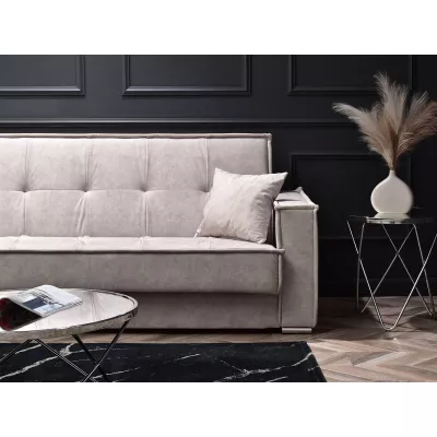 Dreisitzer-Sofa IRCHAD – grau-beige / chrom