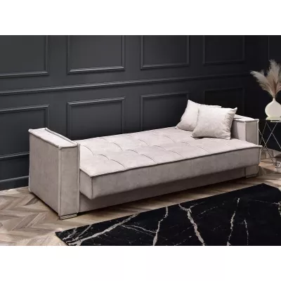 Dreisitzer-Sofa IRCHAD – grau-beige / chrom
