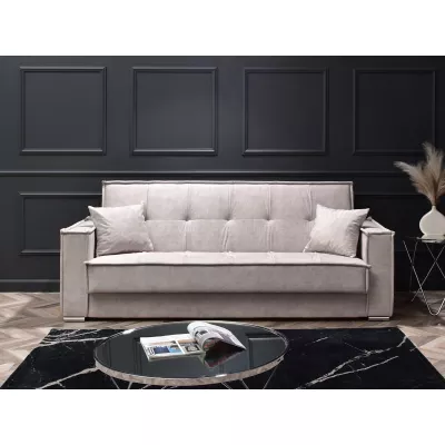 Dreisitzer-Sofa IRCHAD – grau-beige / chrom