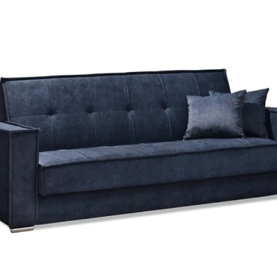 Dreisitzer-Sofa IRCHAD – Dunkelblau/Chrom
