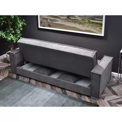 Dreisitzer-Sofa IRCHAD – grau/chrom